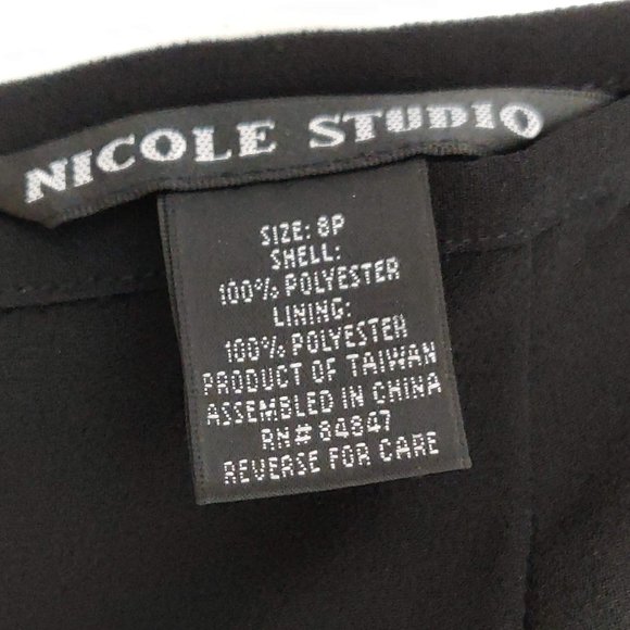 Elegant Black Wide Leg Pants with Beaded Detail - Picture 4 of 8